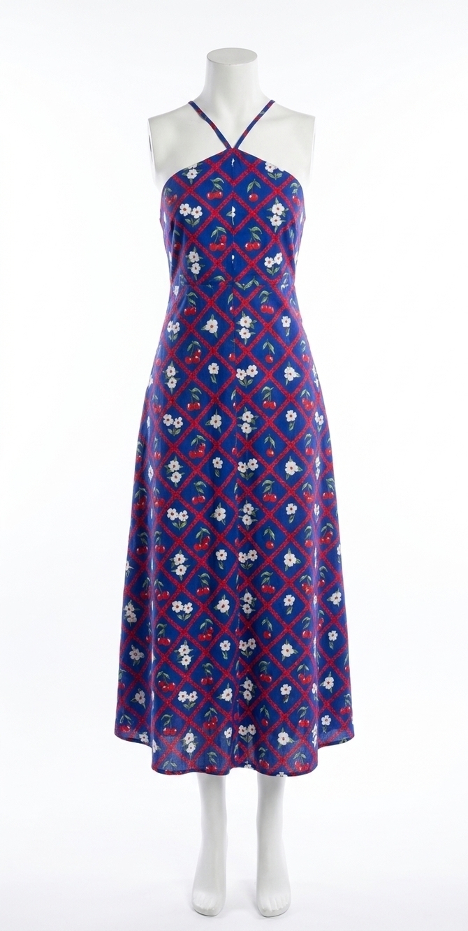 NEW ALDEN ADAIR karin dress in navy cherry